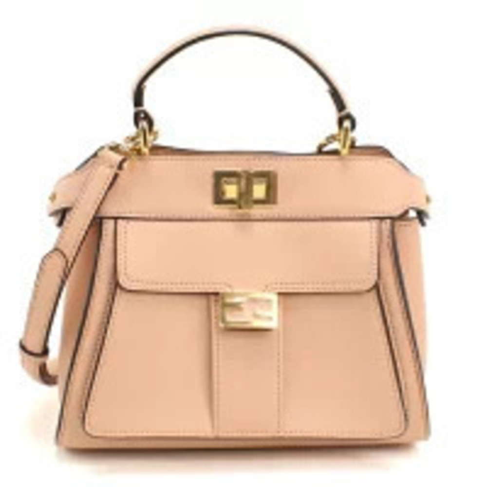 Fendi Nappa Pocket Peekaboo Satchel soft baby pink leather